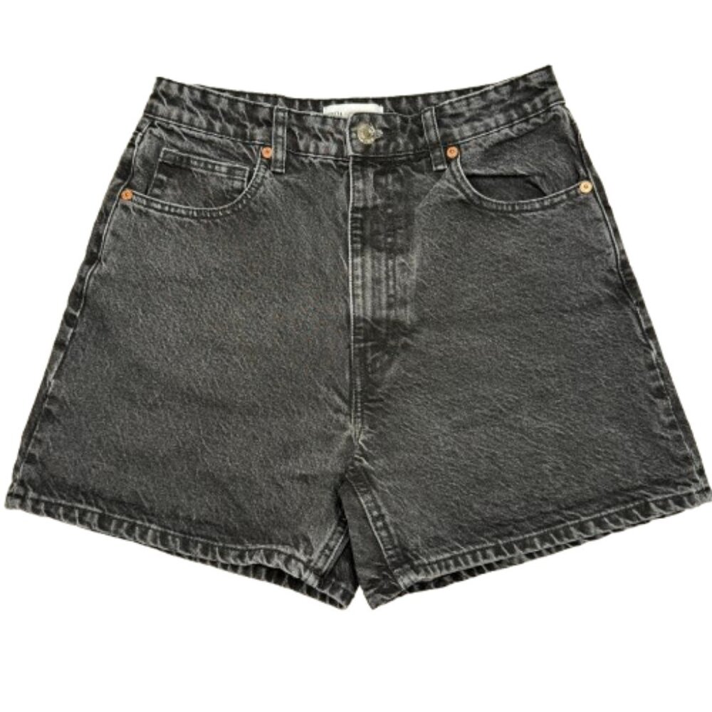 Zara Black Jean Shorts Distressed Cut-Off Style